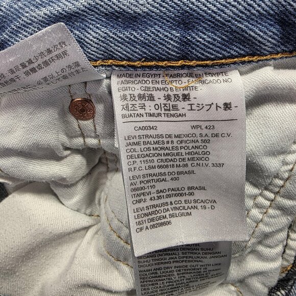 Levis 501 Jeans Mens 40x30 Blue Button Fly Straight Leg Denim Medium Wash - Picture 9 of 11